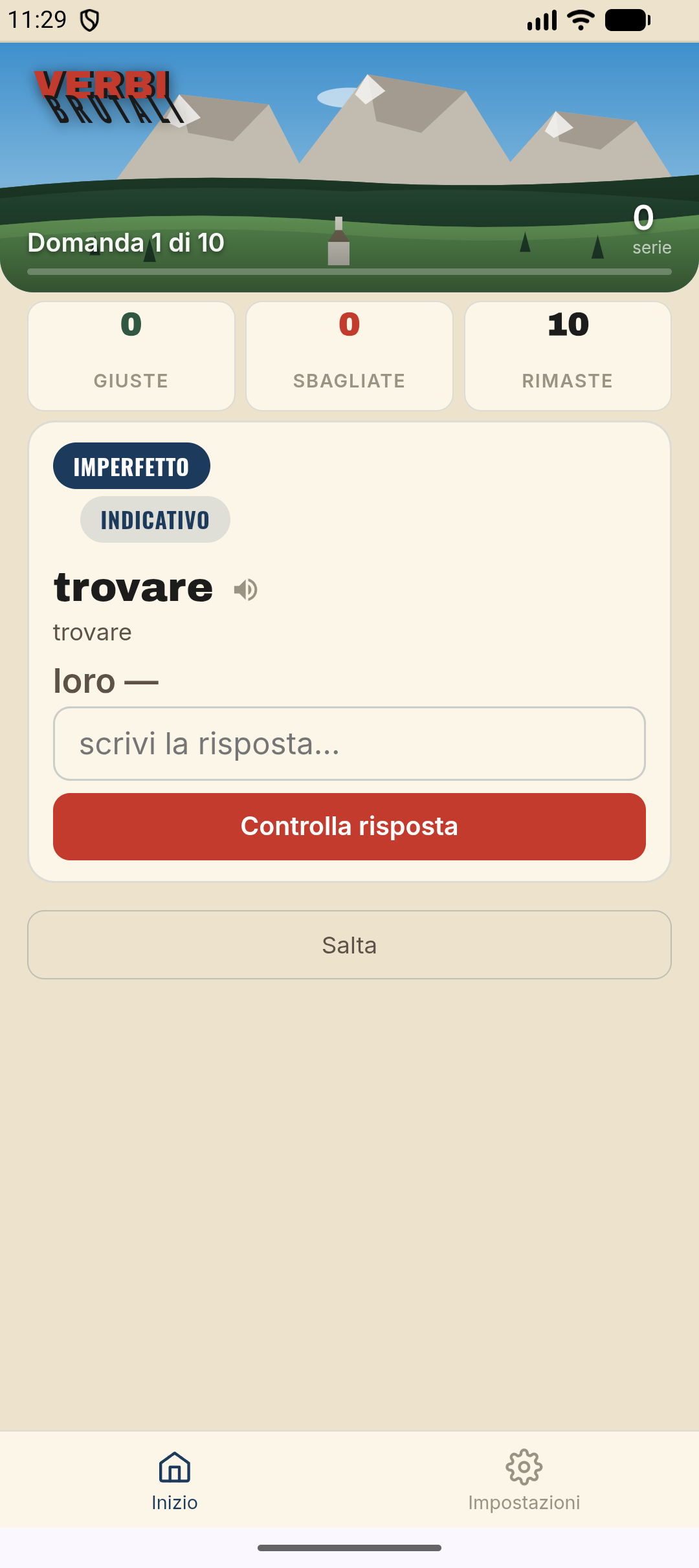 Domanda di pratica — coniuga il verbo “trovare” per “loro”